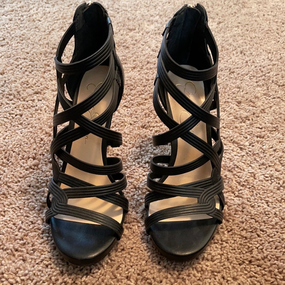 Jessica Simpson strapped heels